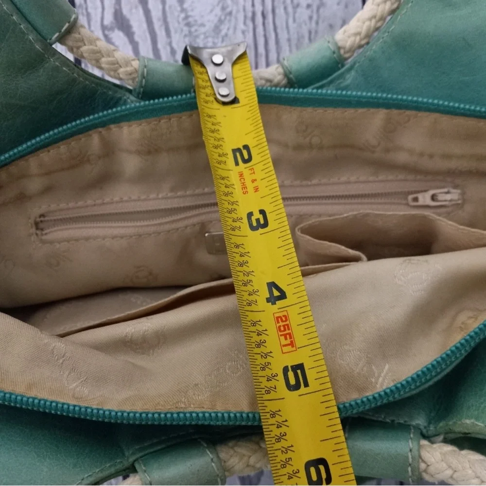 Braccialini VTG Italian leather green hobo purse - Picture 6 of 7